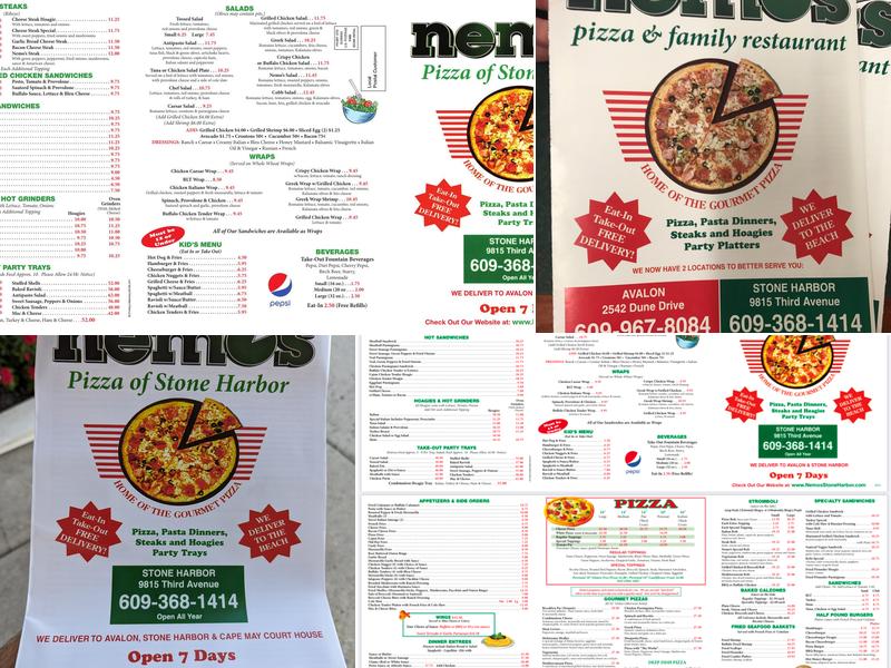 Nemo's Pizza Of Stone Harbor Menu