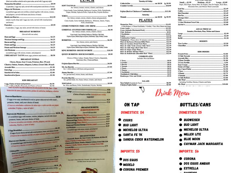 Mamacita's Menu