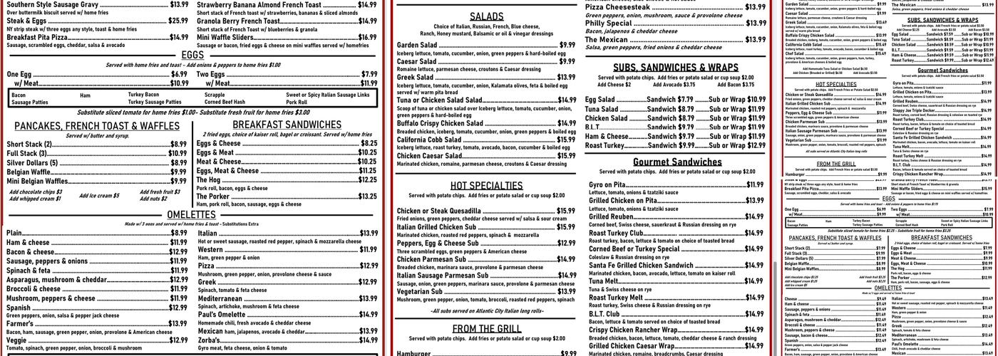 Sunryser Restaurant Menu