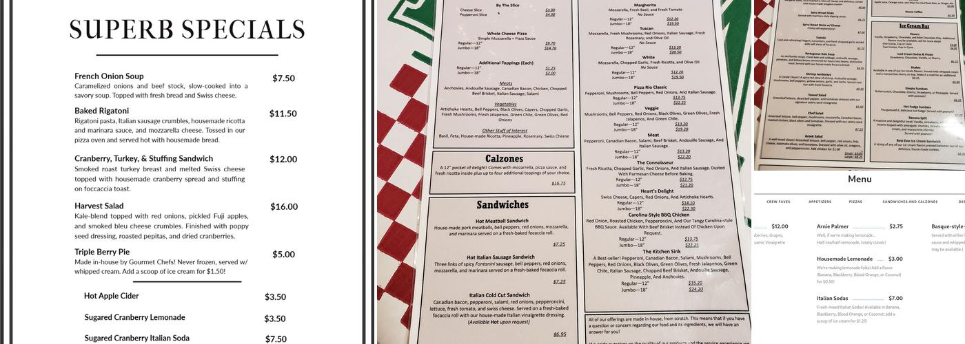 Cafe Rio Pizza Menu