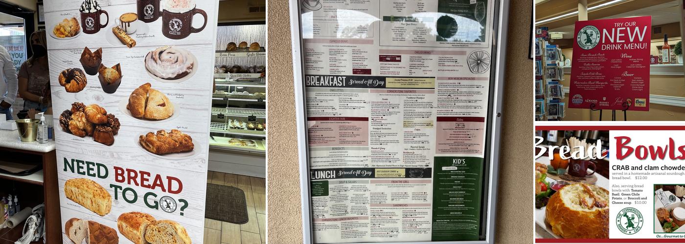 The Cornerstone Bakery & Cafe Menu