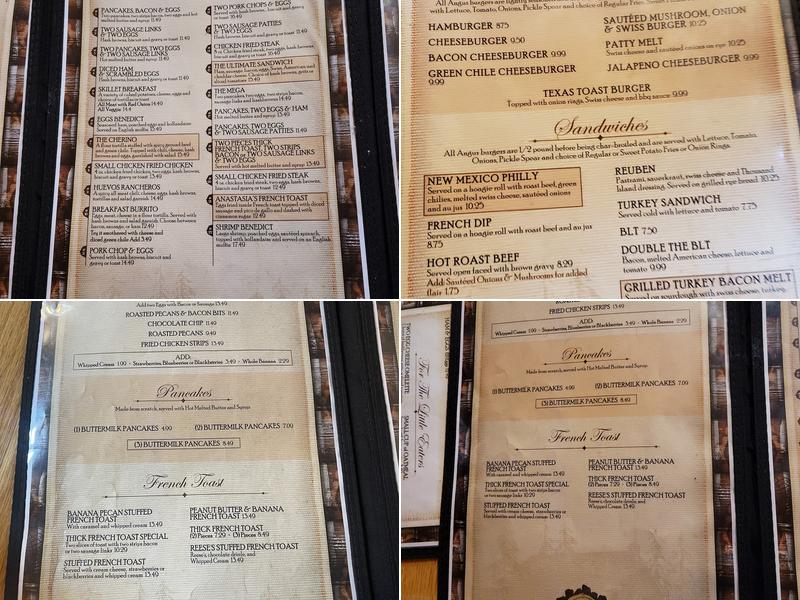 Log Cabin Restaurant Menu