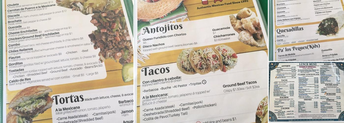 Disco Taco Menu