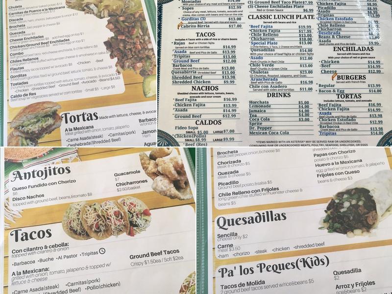 Disco Taco Menu