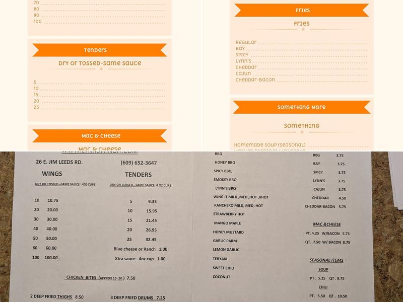 Wing It Menu