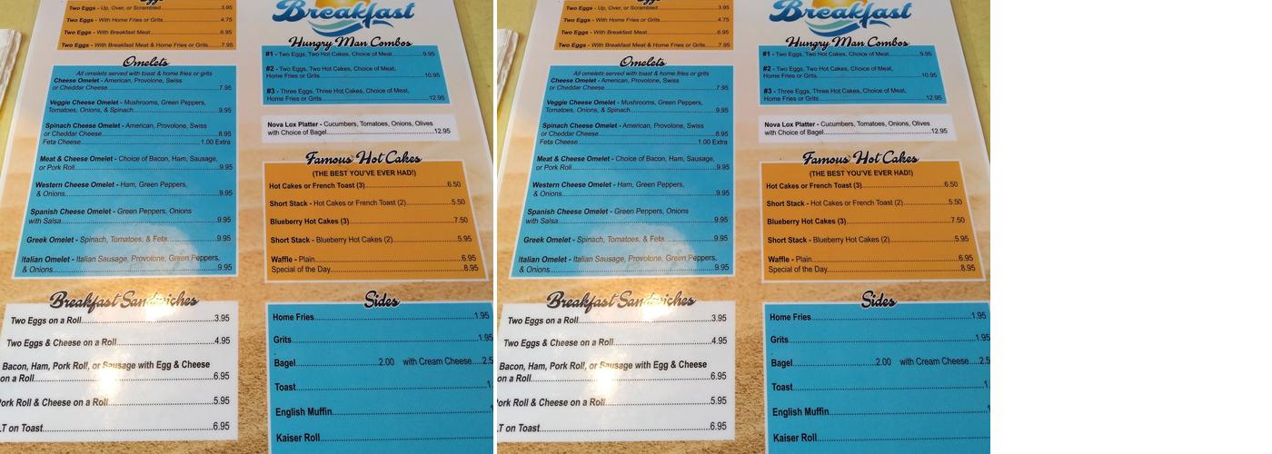 Gilchrist Offshore Restaurant Menu