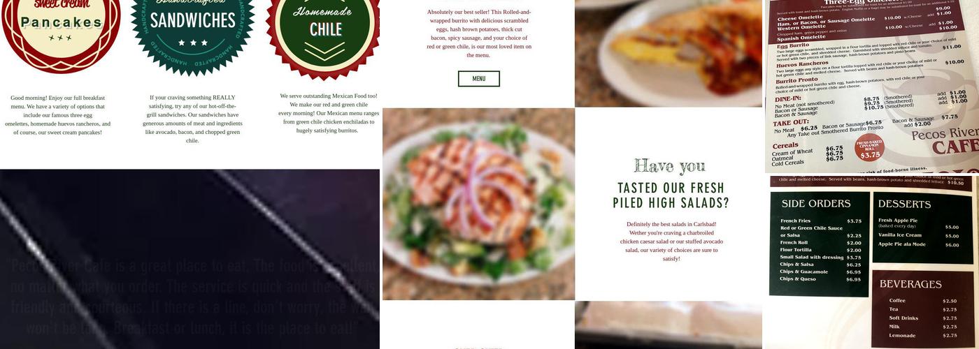 Pecos River Cafe Menu