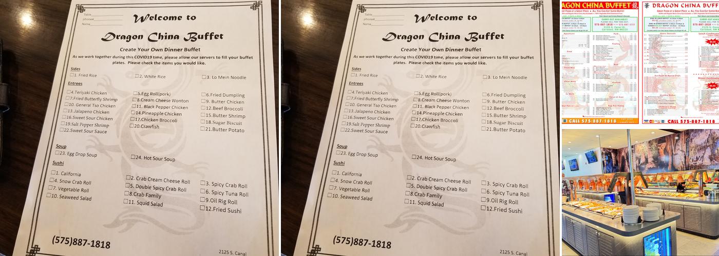 Dragon China Buffet Menu