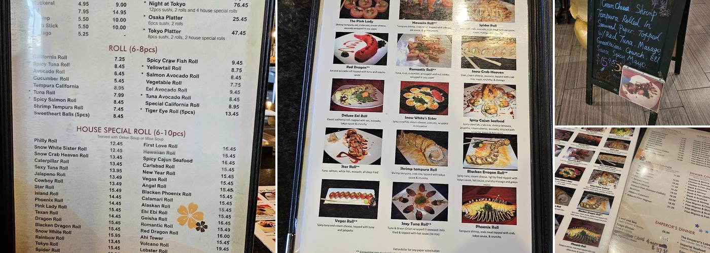 Tokyo Menu