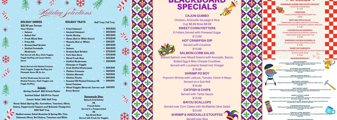 The Pizza Pub Menu