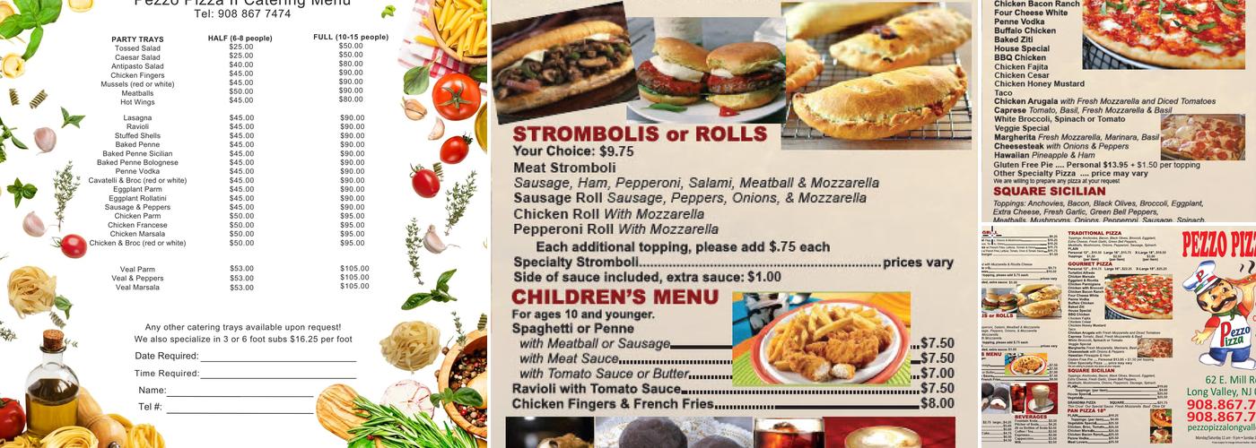 Pezzo Pizza 2 Menu