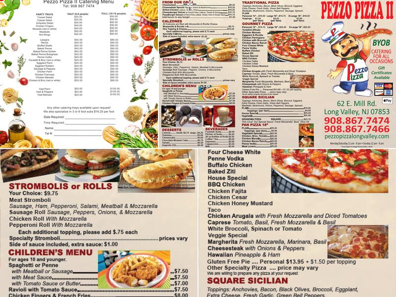 Pezzo Pizza 2 (Long Valley) Menu