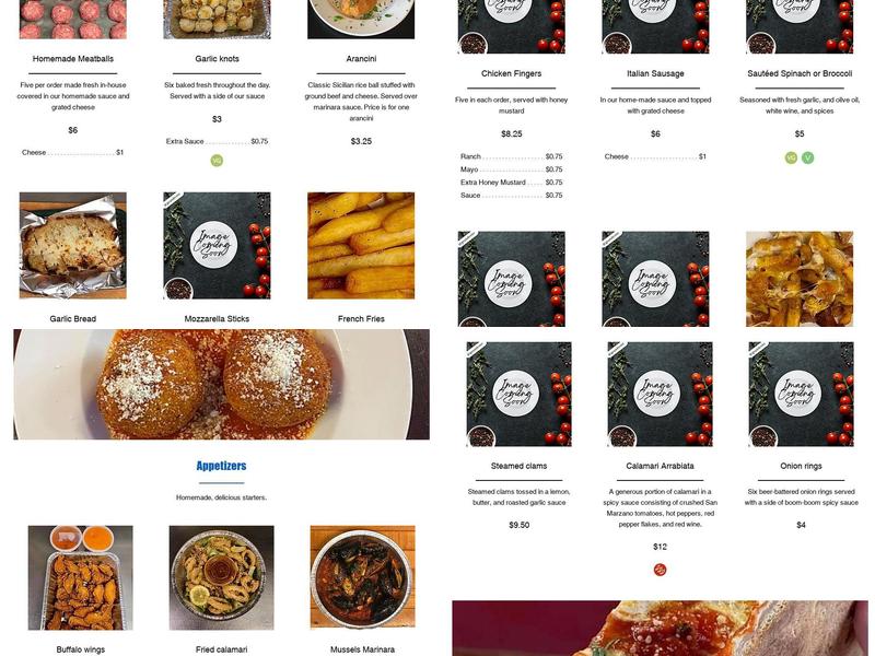 Mangia Bella Pizza Menu