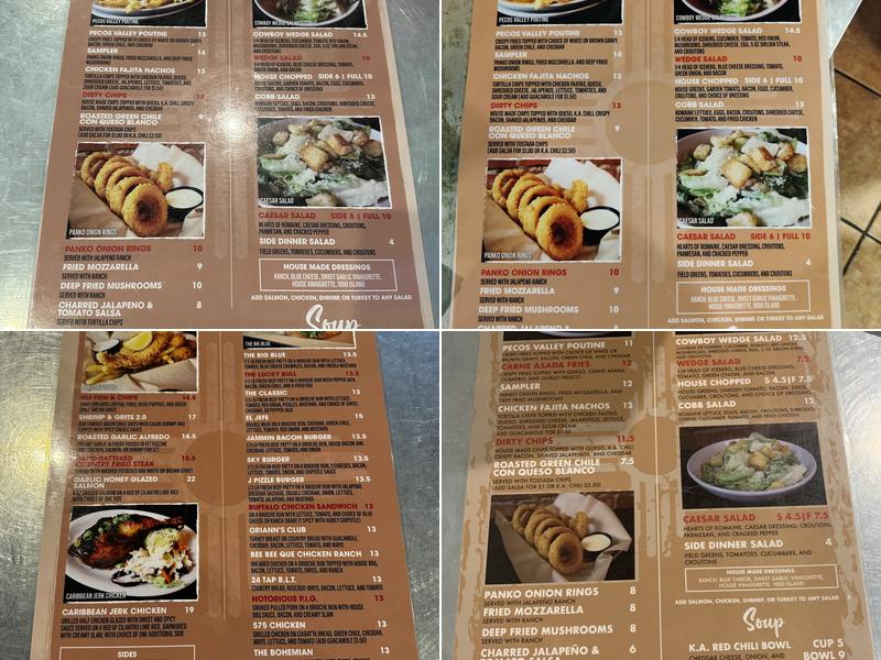 Lucky Bull Grill Menu