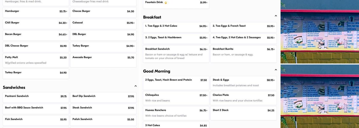 Rick's Drive In & Out Menu