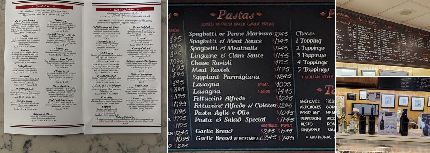 The Original Giuliano's Delicatessen in Gardena Menu