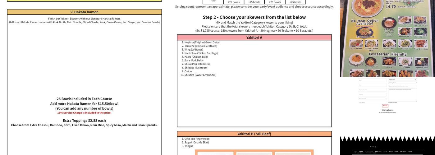 Shin-Sen-Gumi Hakata Ramen - Gardena Menu