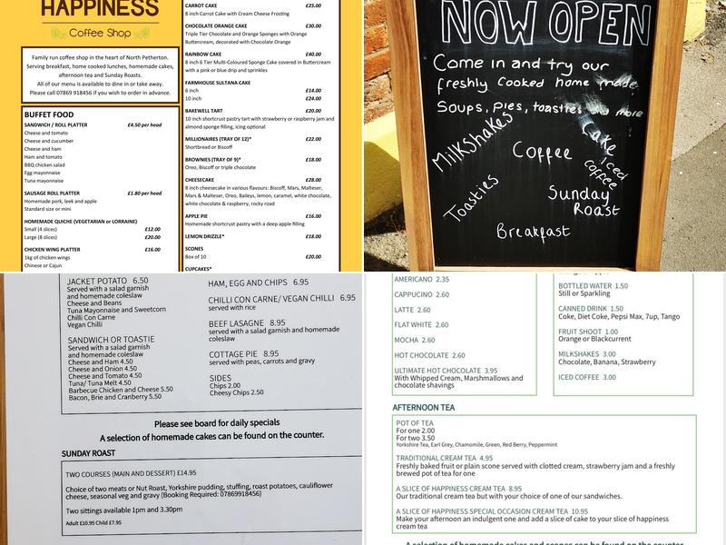 A Slice of Happiness Menu