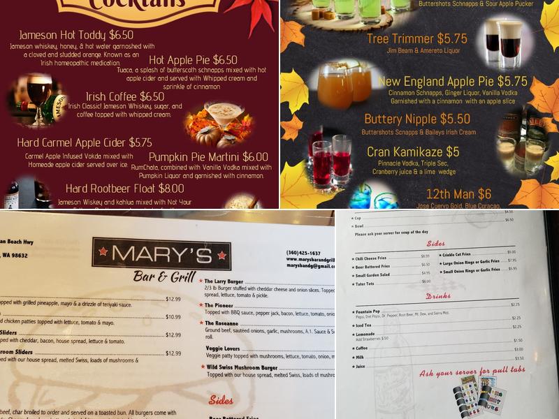 Mary's Bar & Grill Menu
