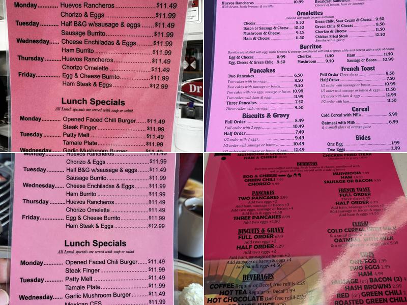 Sandra’s Place Menu
