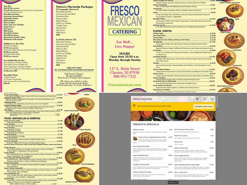 Fresco Mexican Menu