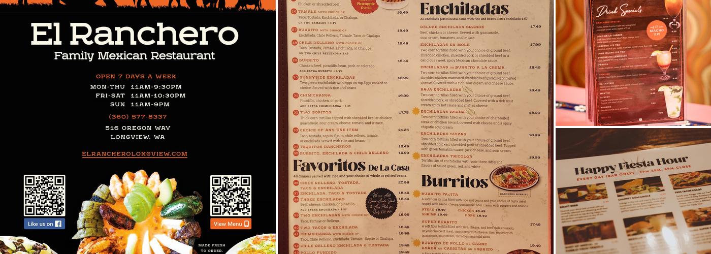 El Ranchero Menu