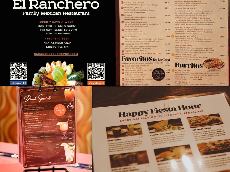 El Ranchero Menu