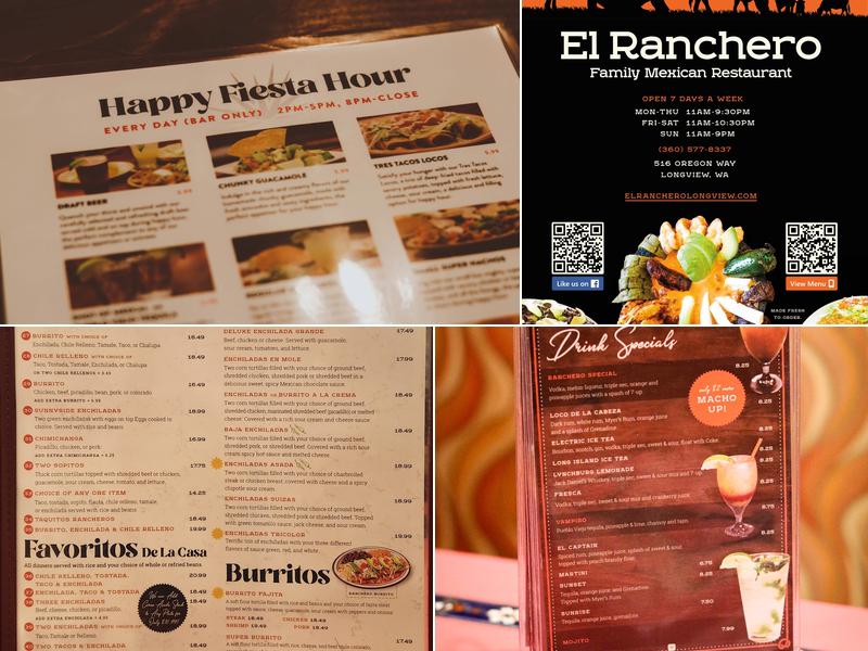 El Ranchero Menu