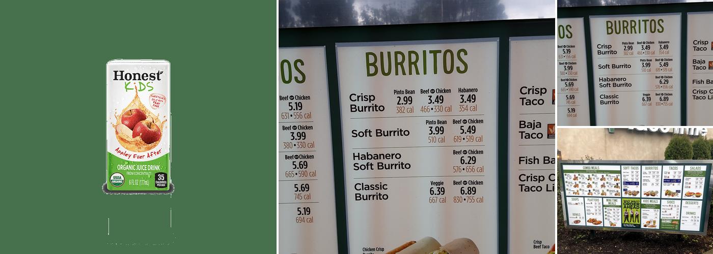 Taco Time Menu