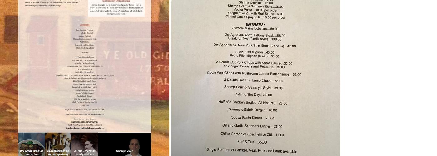 Sammy's Ye Old Cider Mill Menu