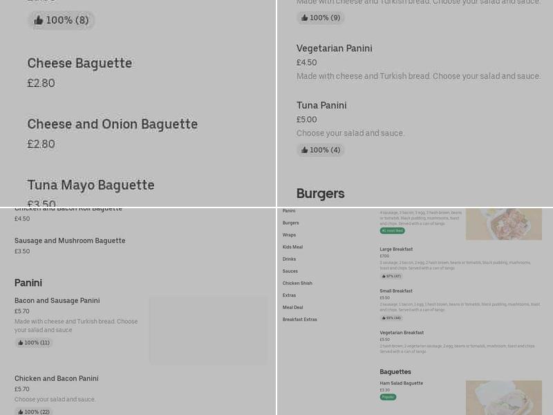 Fairwater coffee Menu