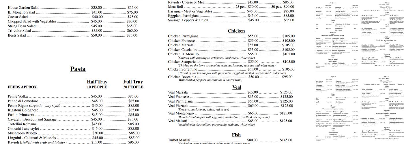 IL Monello Menu