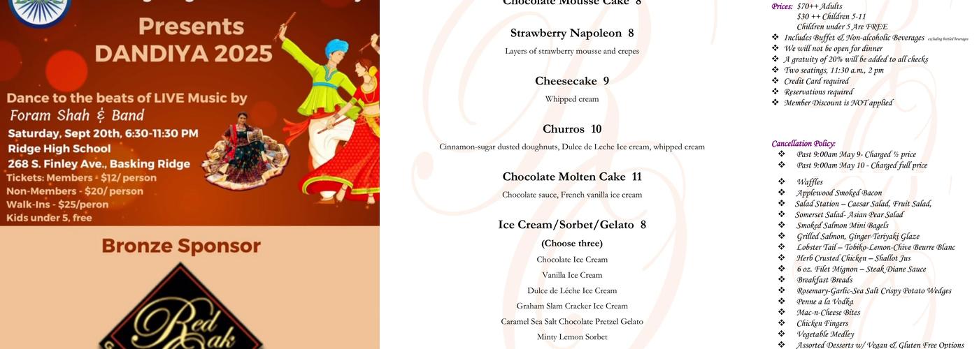 New Jersey National Golf Club Menu