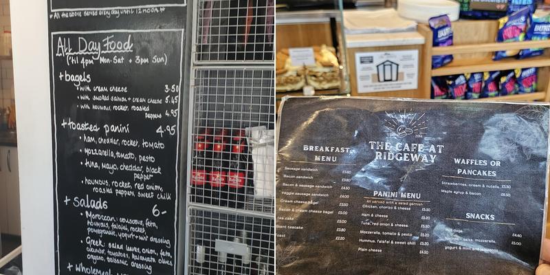 The Cafe At Ridgeway Menu