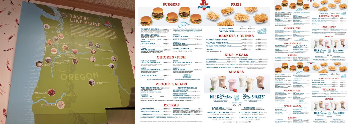 Burgerville Menu