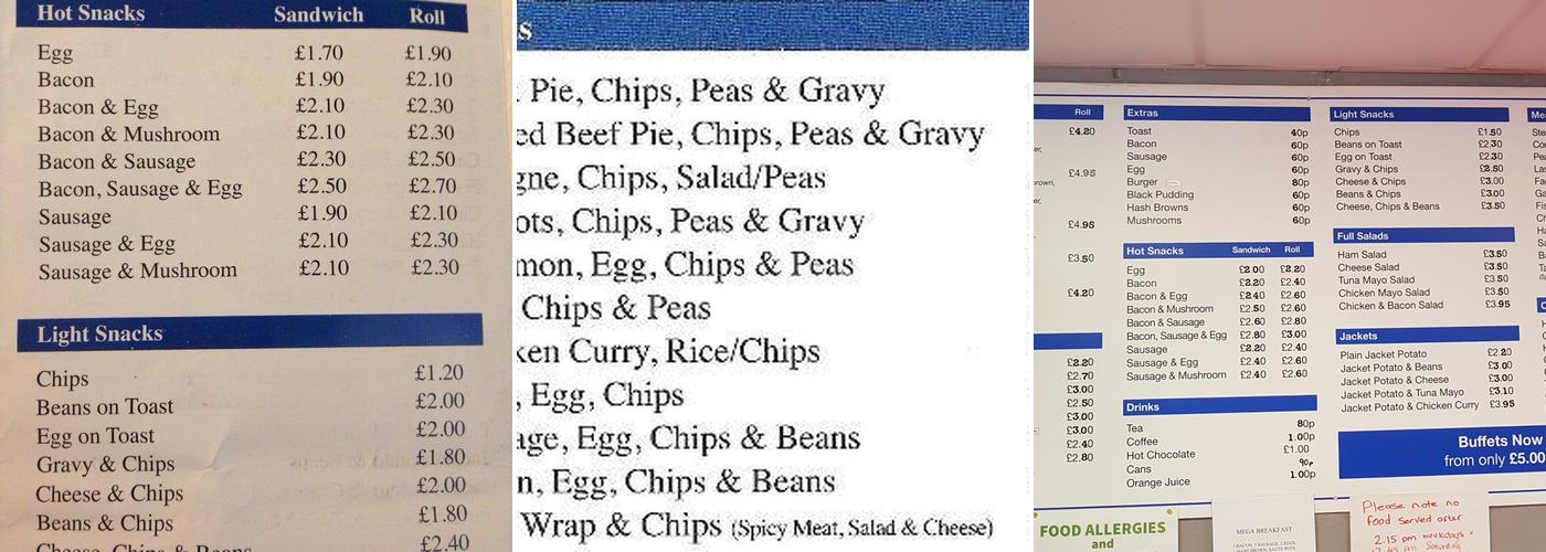 Claire & Deb's Cafe & Snack Bar Menu