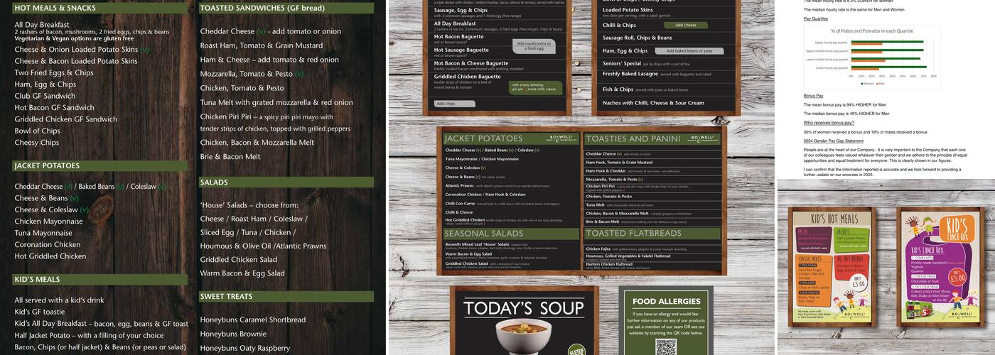 Boswells Cafe Menu