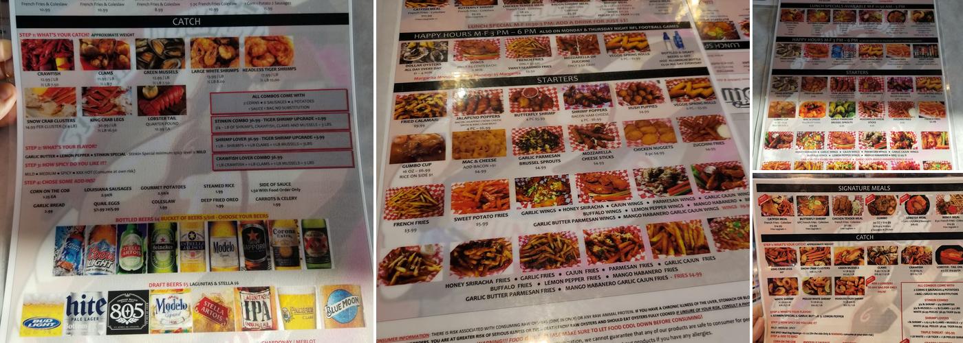 Gardena Stinkin Crawfish Menu