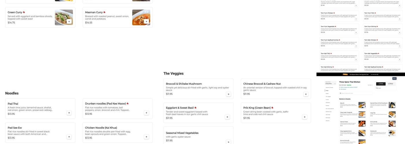 Three Spice Thai Kitchen Menu