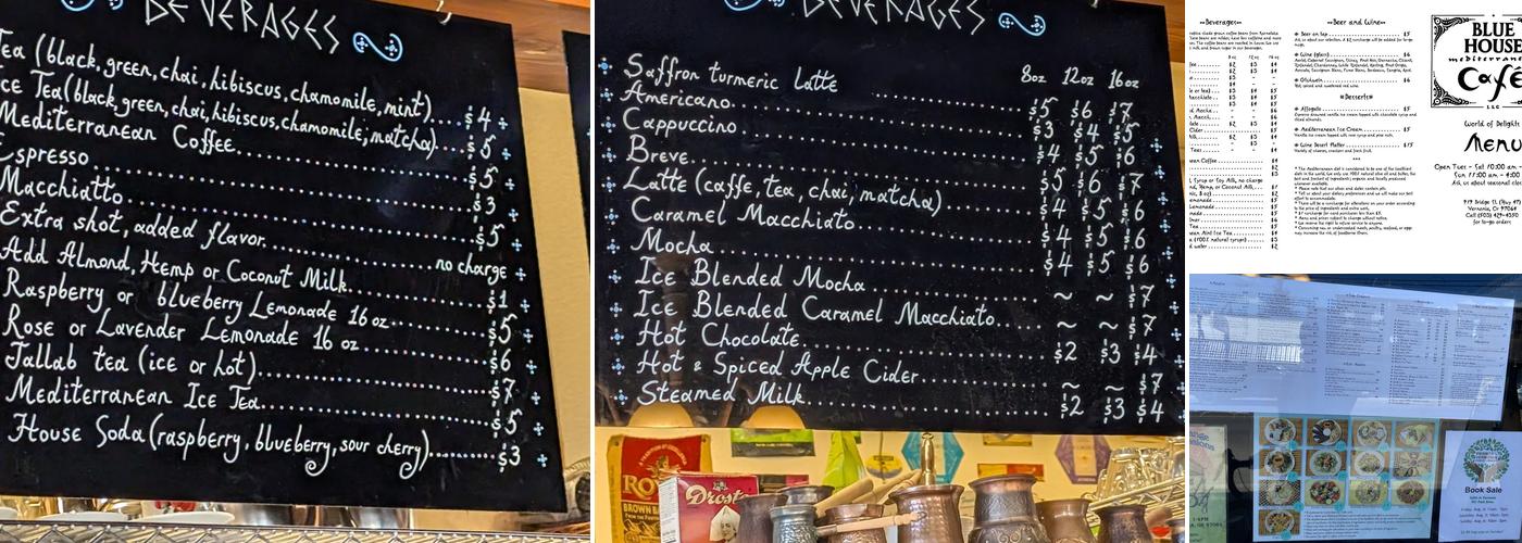 Blue House Cafe Menu