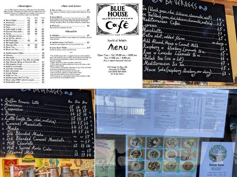 Blue House Cafe Menu