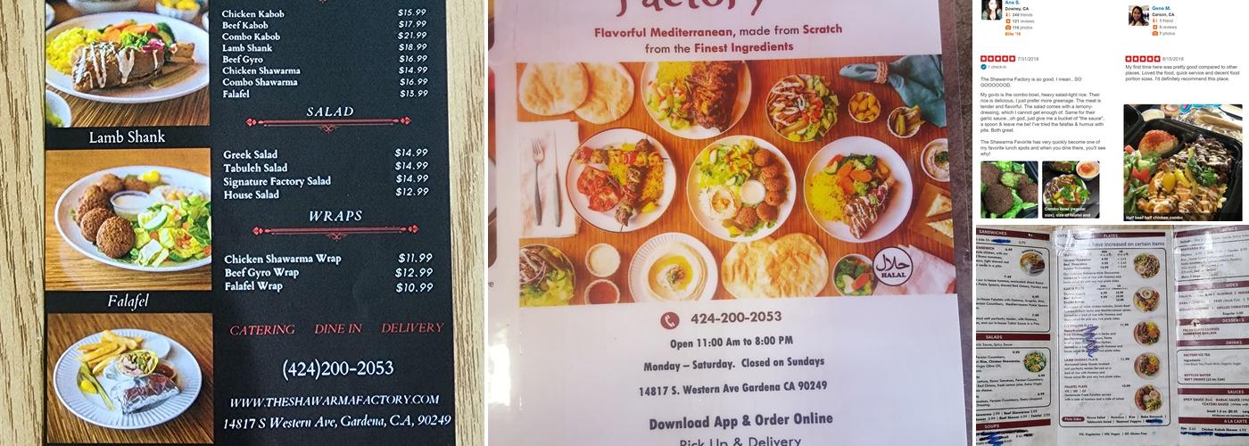 The Shawarma Factory Menu