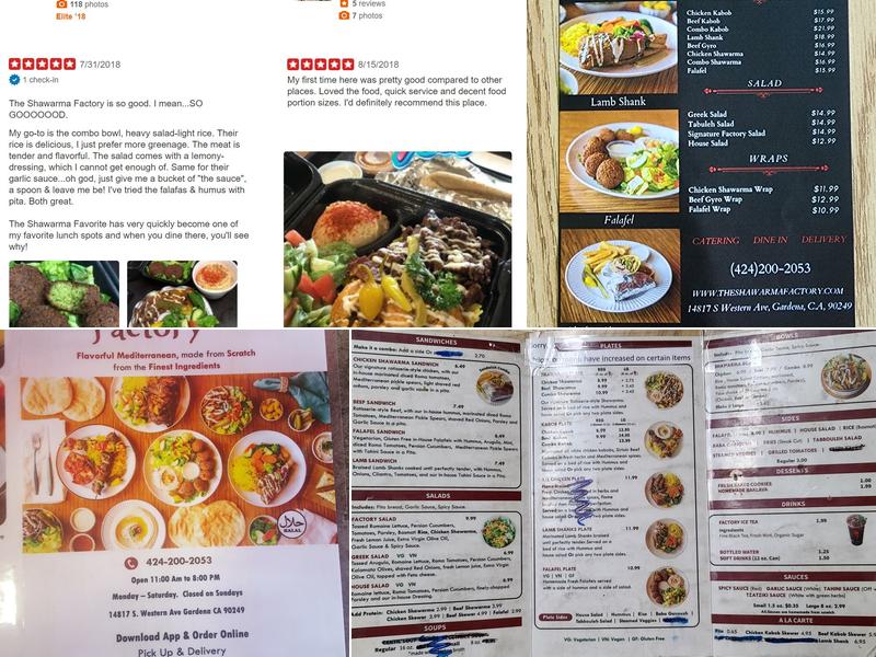 The Shawarma Factory Menu