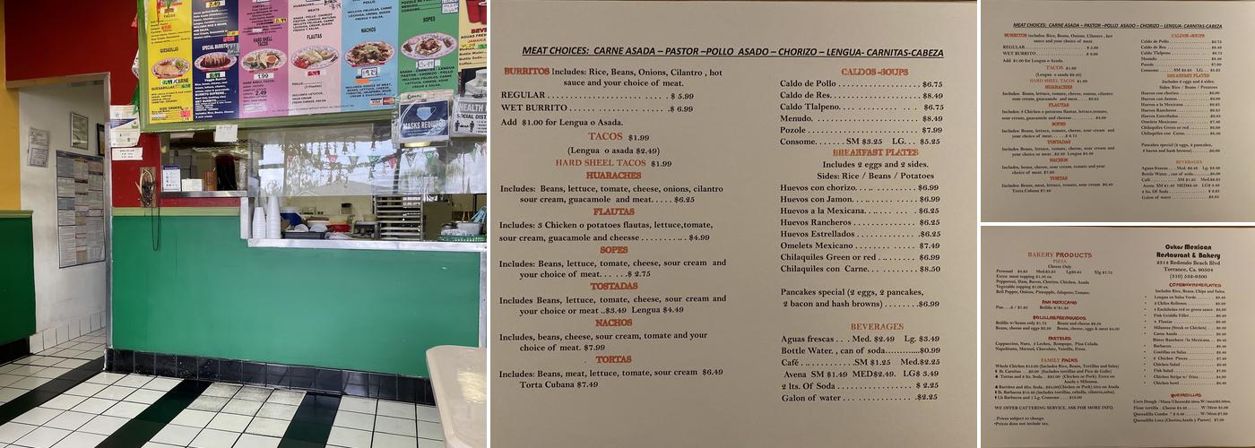 Cukos Restaurant & Bakery Menu