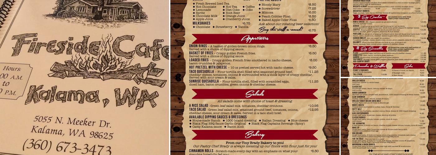 Fireside Cafe Menu