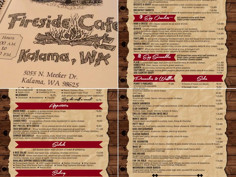 Fireside Cafe Menu