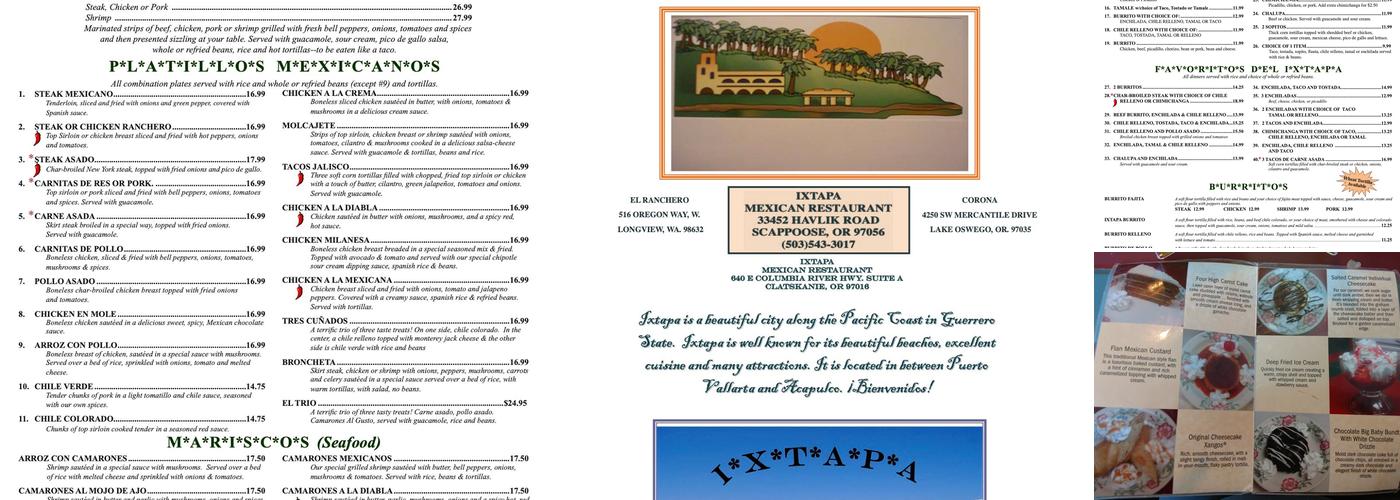 Ixtapa | Scappoose Menu