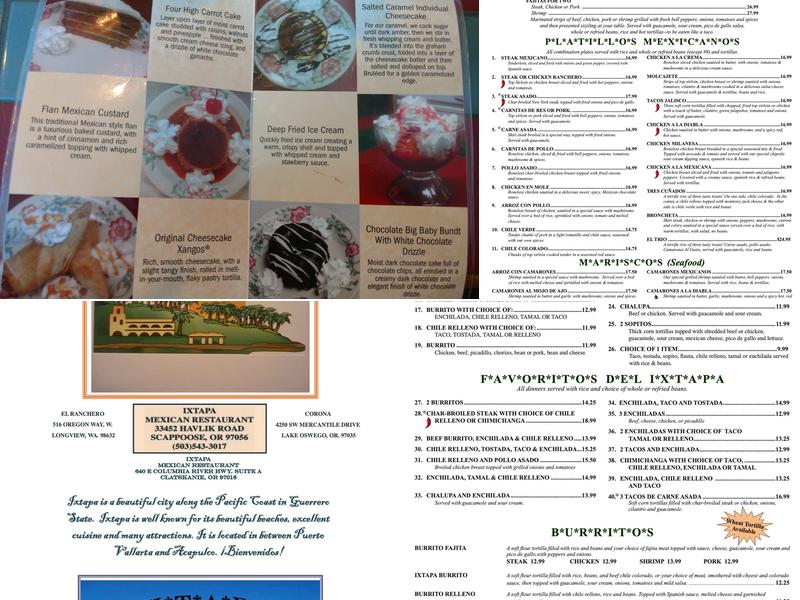 Ixtapa | Scappoose Menu
