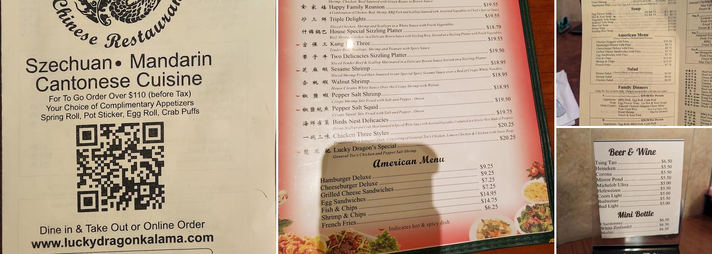 Lucky Dragon Menu