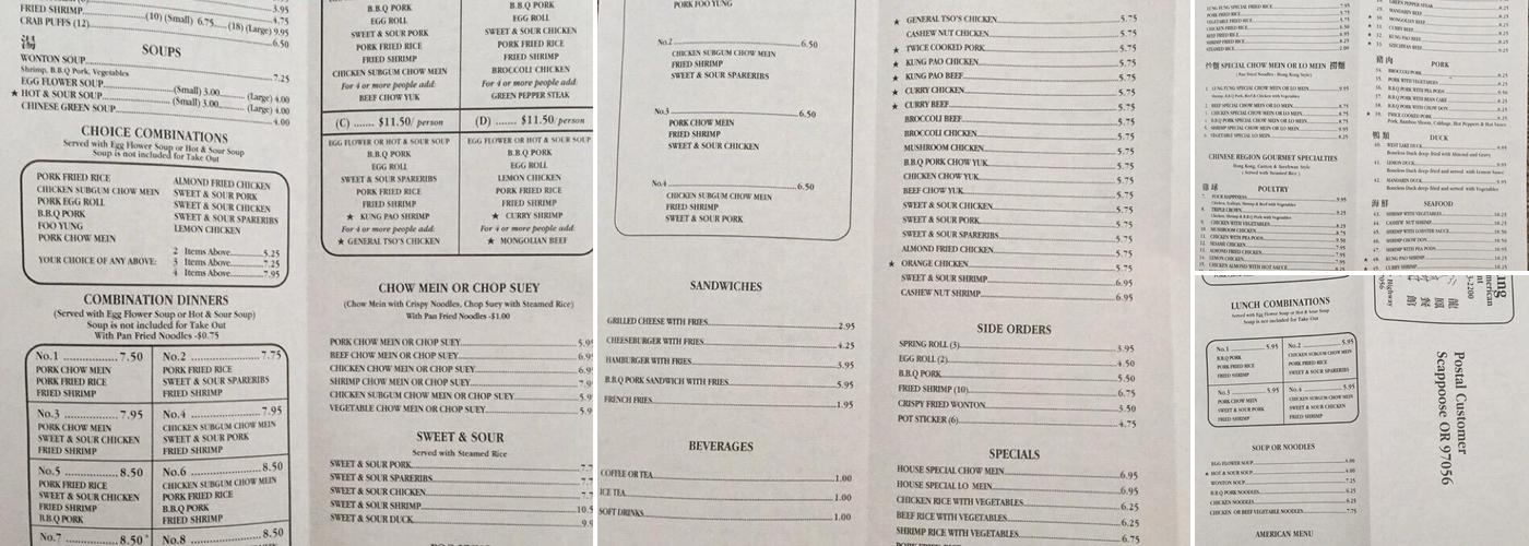 Lung Fung Restaurant Menu